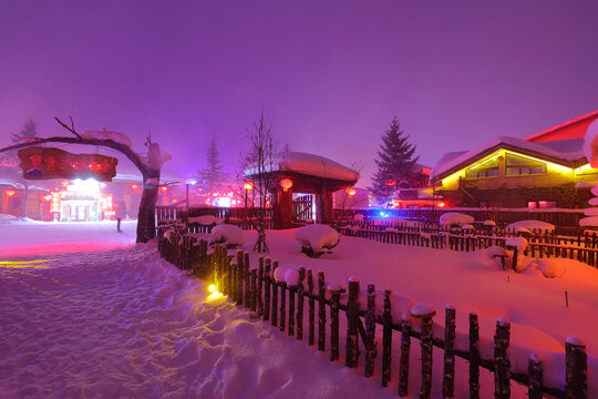 雪乡夜景