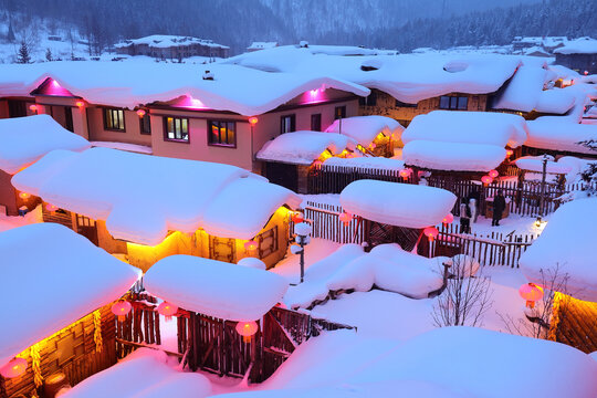 中国雪乡夜景