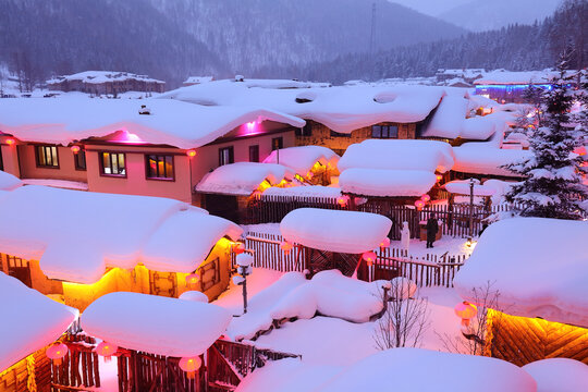 中国雪乡夜景