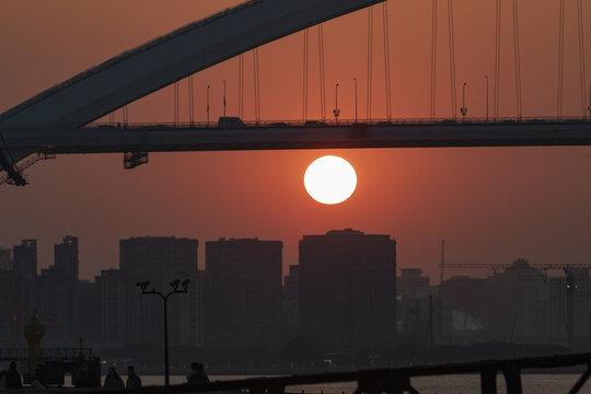 卢浦大桥夕照