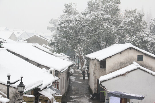 绍兴八字桥雪景