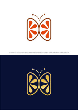 橙子蝴蝶logo商標(biāo)標(biāo)志