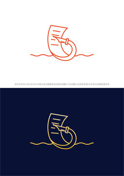 钢笔船海logo商标字体