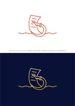 鋼筆船海logo商標字體