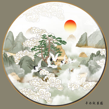 國(guó)潮山水裝飾畫