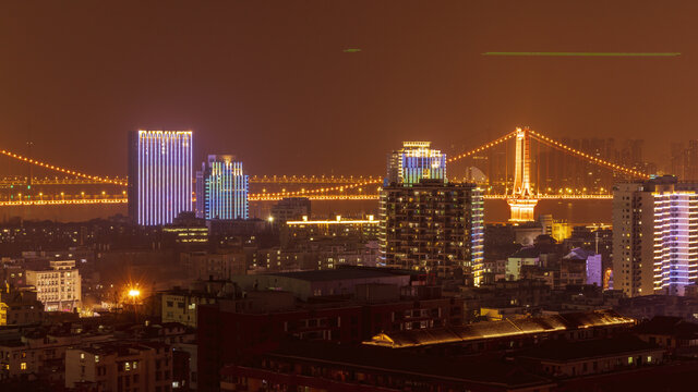 武汉长江大桥夜景