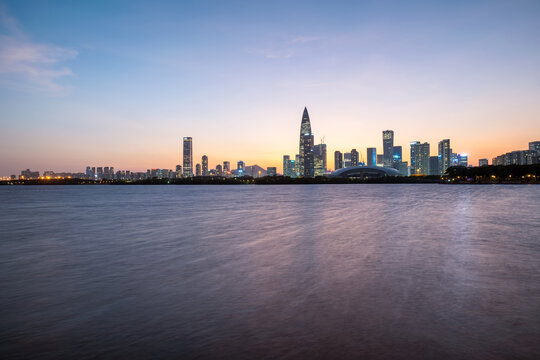 深圳南山深圳湾夜景