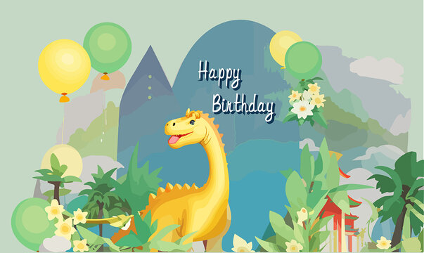 儿童生日恐龙j美陈布置