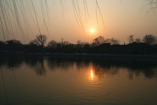 北京后海黄昏美景