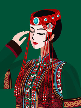 56个民族蒙古族人物女孩