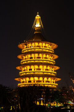 洛阳应天门明堂夜景