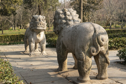 京明孝陵石象路狮子雕塑
