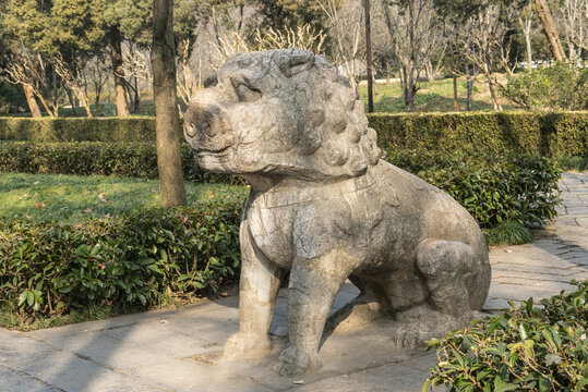 京明孝陵石象路狮子雕塑