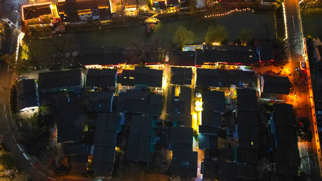 京杭大运河夜景航拍