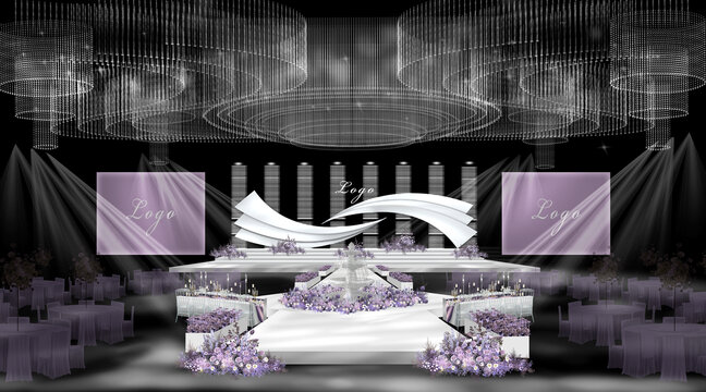 紫色水晶秀场风婚礼