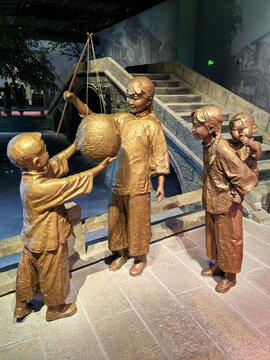 西瓜灯节儿童雕塑