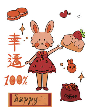兔子貼紙圖案