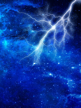 閃電的星空
