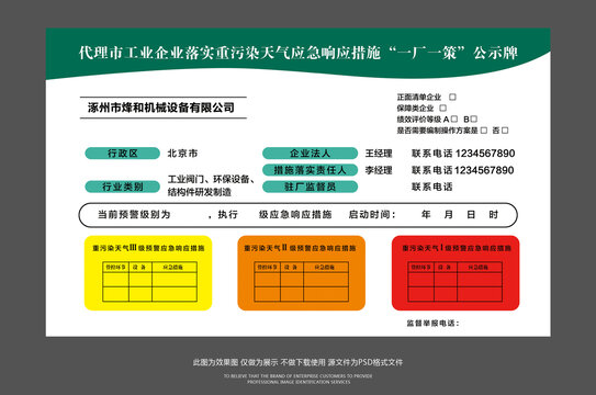 厂区公示牌