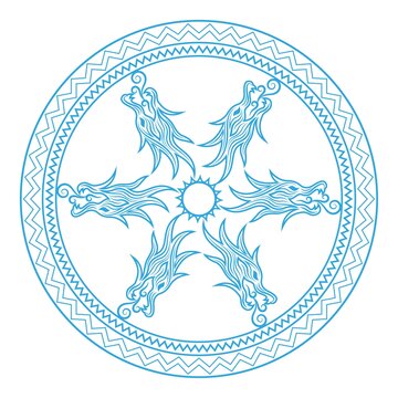 龍紋傳統(tǒng)矢量設(shè)計(jì)藍(lán)色