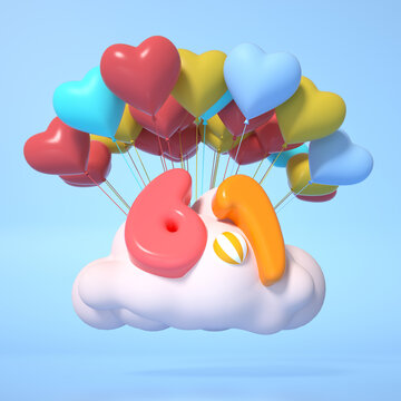 3D渲染的六一氣球場(chǎng)景