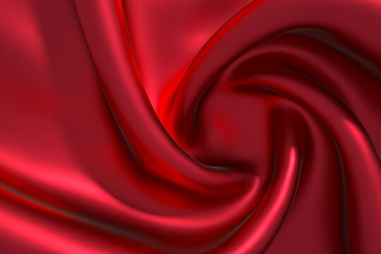 3D渲染红色方形产品丝绸背景