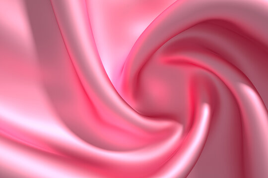 3D渲染粉色方形产品丝绸背景