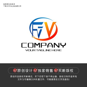 FV标志FV字母logo