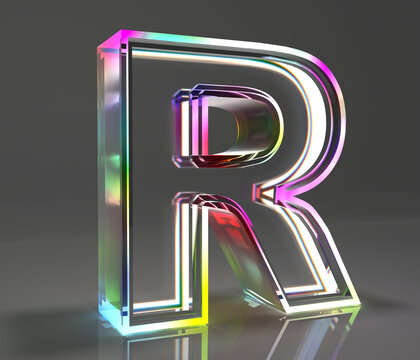 立体字母R