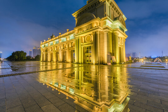 哈尔滨城市建筑夜景