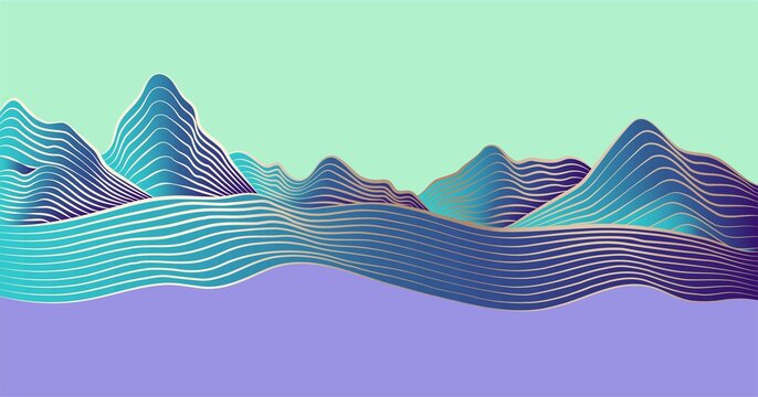 山裝飾畫現(xiàn)代背景
