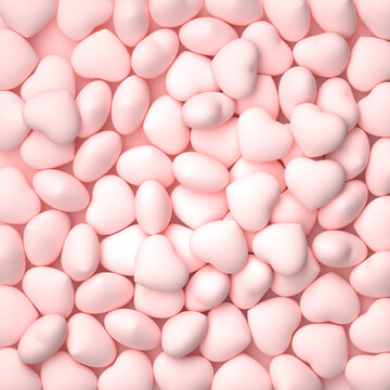 3D渲染啞光白色愛(ài)心背景