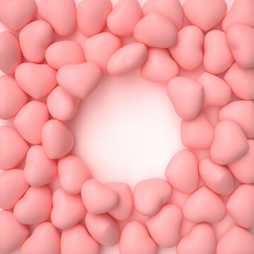 3D留空產(chǎn)品位粉色愛(ài)心背景