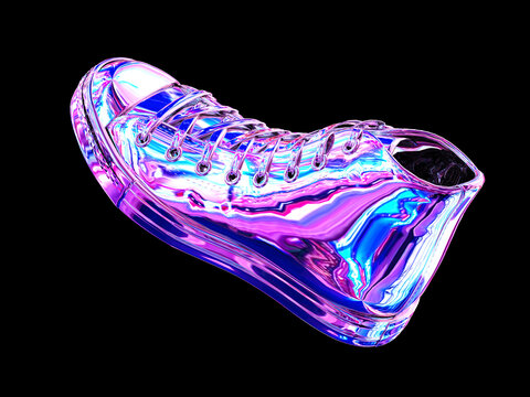 3D渲染的酸性風(fēng)鞋