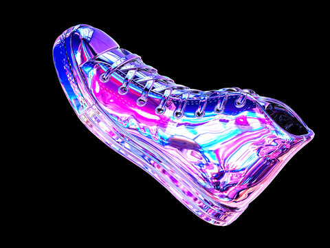 3D渲染的酸性風(fēng)休閑鞋