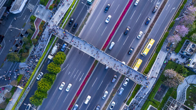 深圳布心路洪湖天桥人流