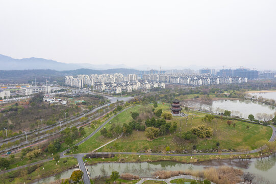 安徽池州市青阳县芙蓉湖航拍