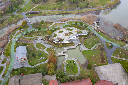 安徽池州市青阳县芙蓉湖航拍