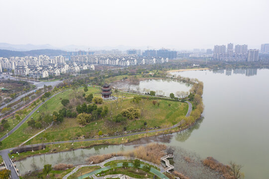 安徽池州市青阳县芙蓉湖航拍