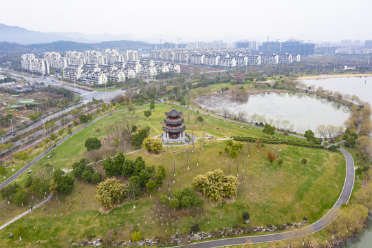 安徽池州市青阳县芙蓉湖航拍