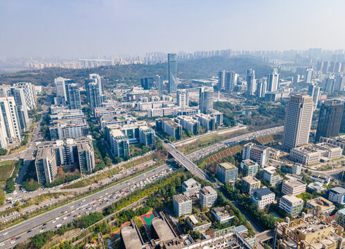 重庆城市航拍两江新区