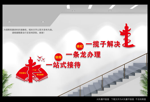 黨建服務(wù)中心樓道文化墻