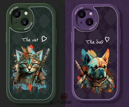 猫和狗手机壳图案