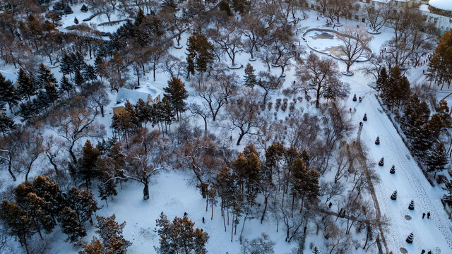 雪后初晴城市风光