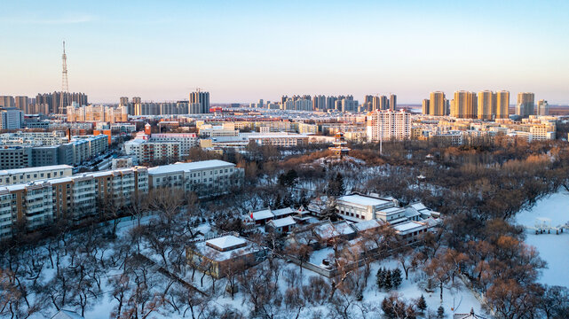 雪后初晴城市风光