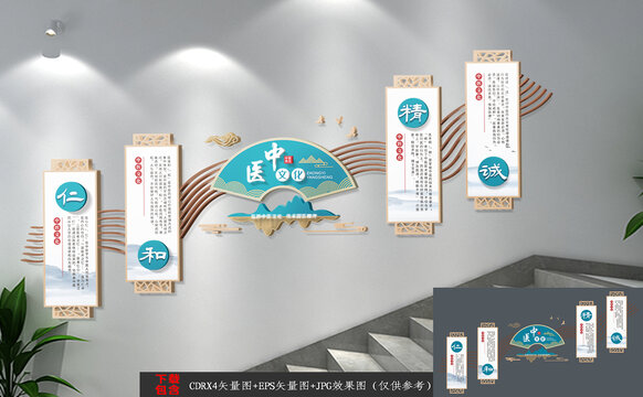 中醫(yī)樓道樓梯文化墻