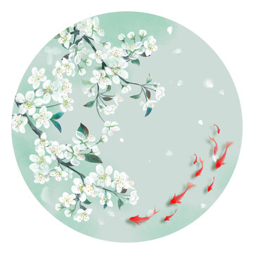 梨花古風(fēng)插畫