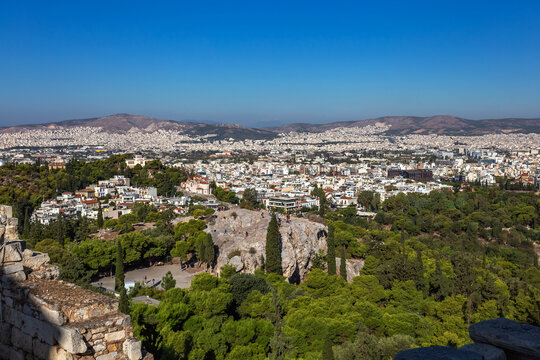 希腊雅典城市全景俯瞰
