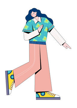 扁平風(fēng)長(zhǎng)發(fā)少女