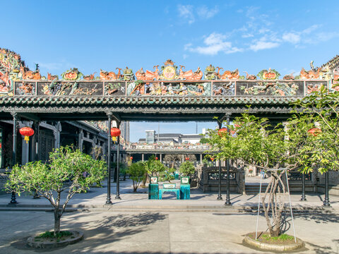 陈家祠古建筑屋脊装饰